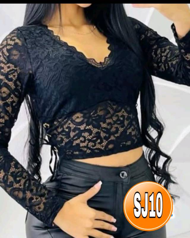 Camisa de blonda manga larga shop