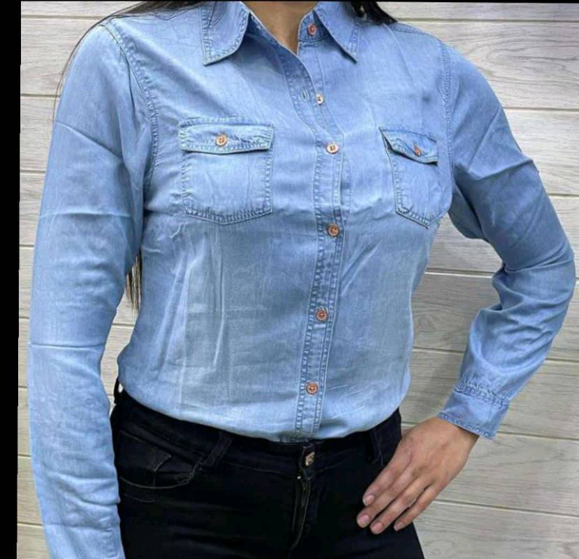 Camisa jean dama best sale