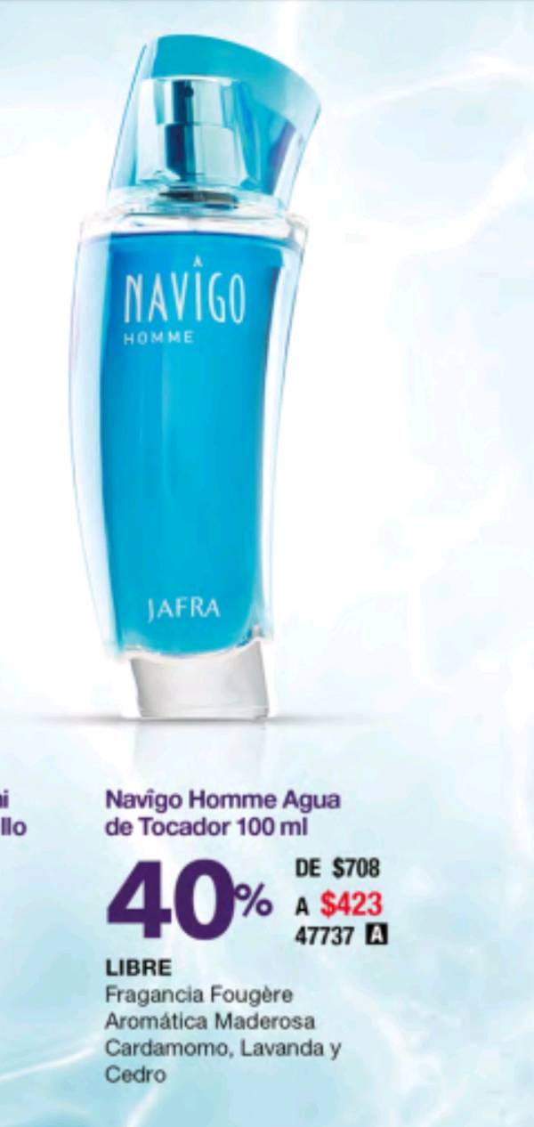 Precio jafra navigo clearance homme agua de tocador