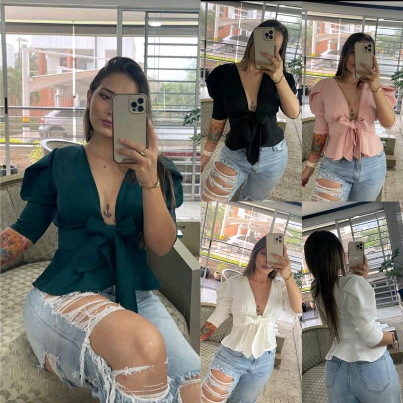 Blusa manga hotsell globo corta