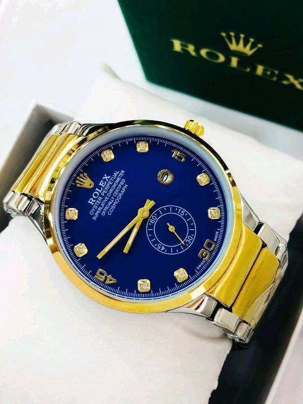 Rolex azul hotsell con dorado