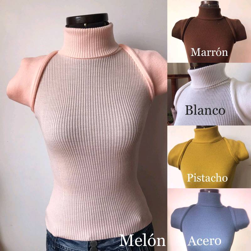 Blusas de hilo con cuello alto