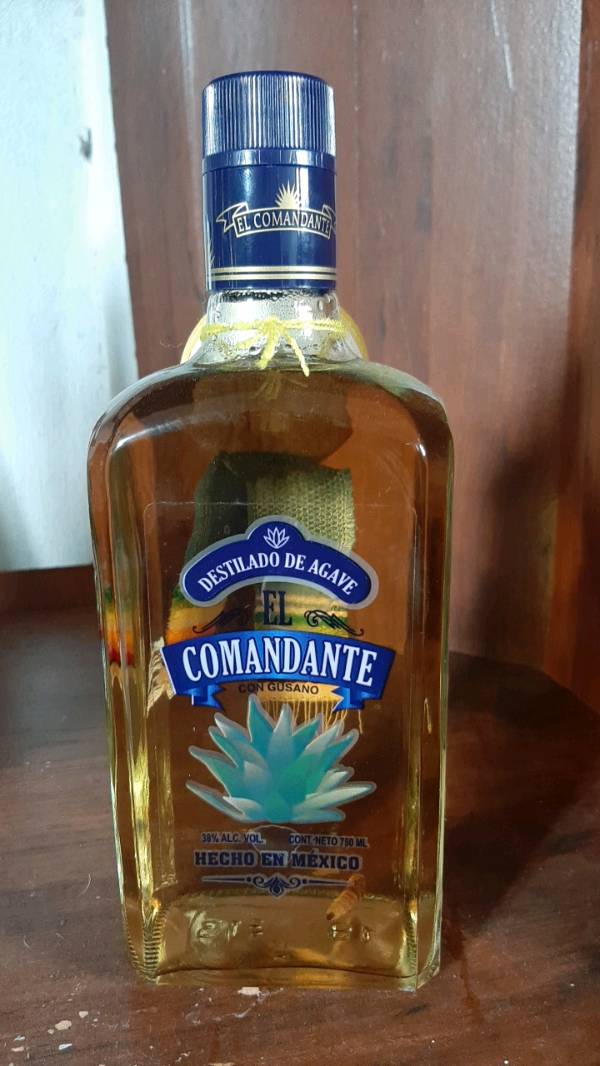 Tequila con gusano El Comandante en San Jose