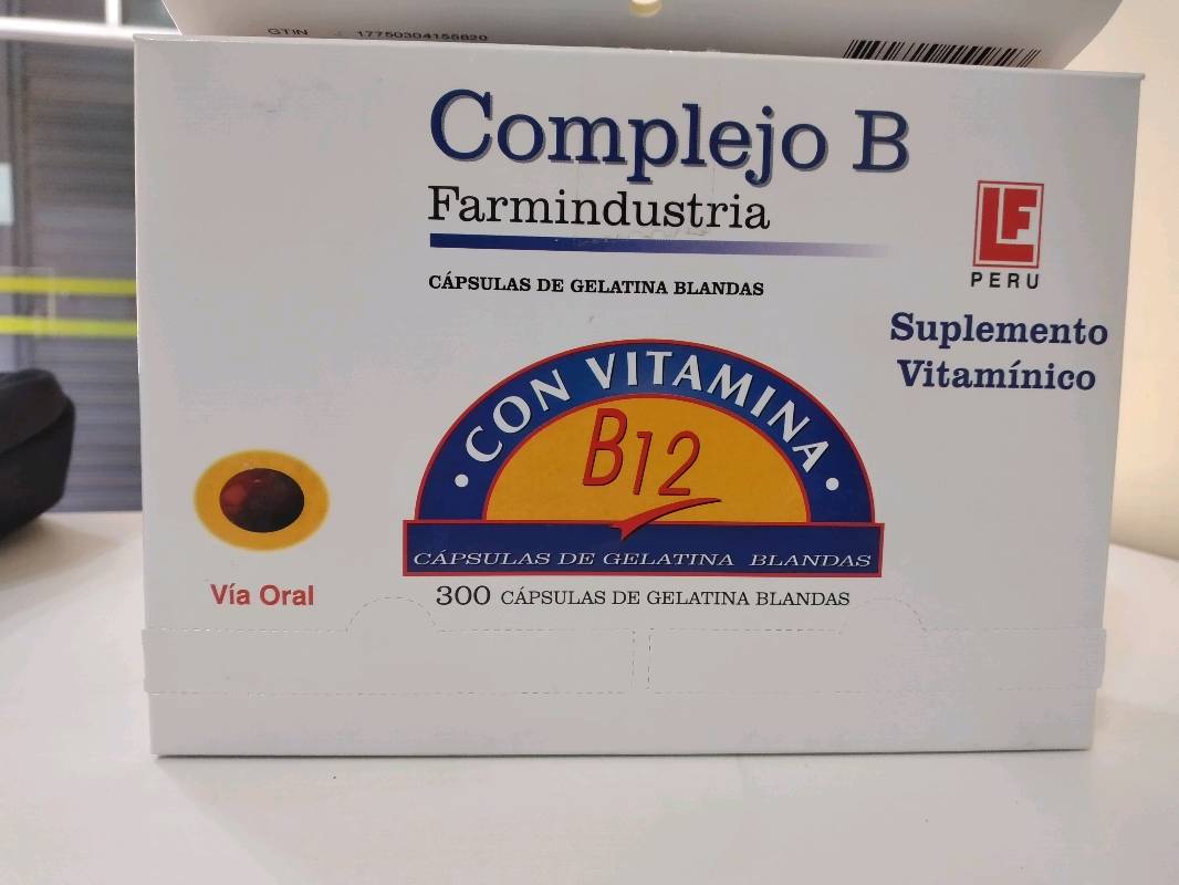 Complejo B Con Vitamina B12 X 300 Cap Blan (FARMINDUSTRIA) En Puno