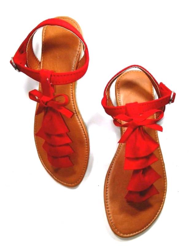 Sandalias rojas bajas sales