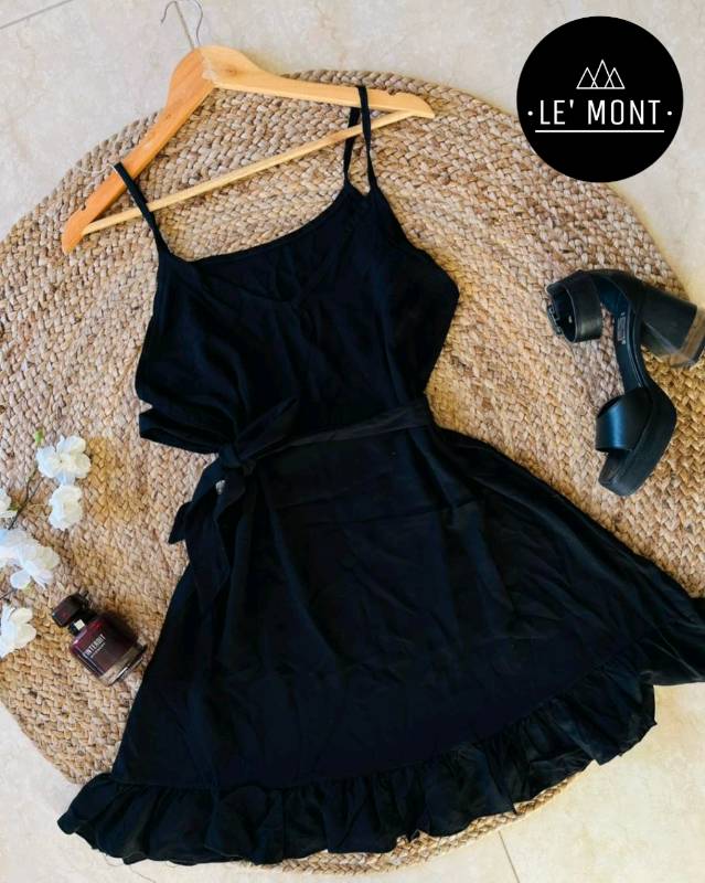 Vestido sales fibrana negro