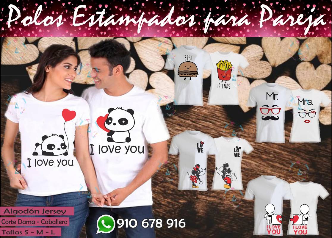 Polos estampados store para parejas