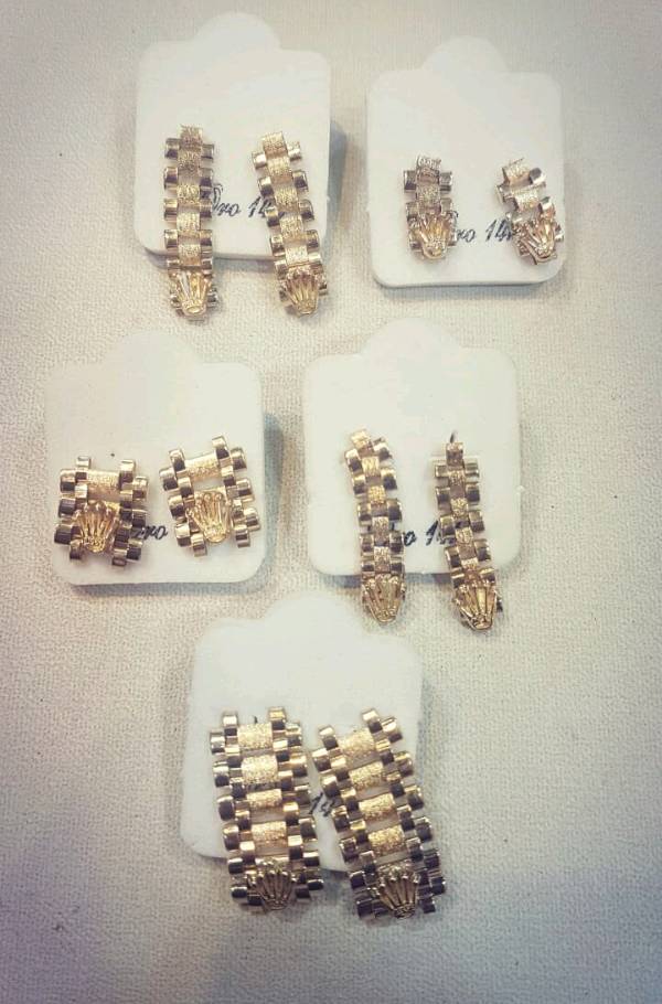 Aretes rolex oro originales store