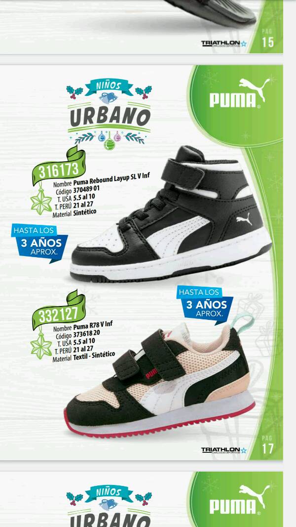 Zapatillas puma para 2025 niños en lima peru