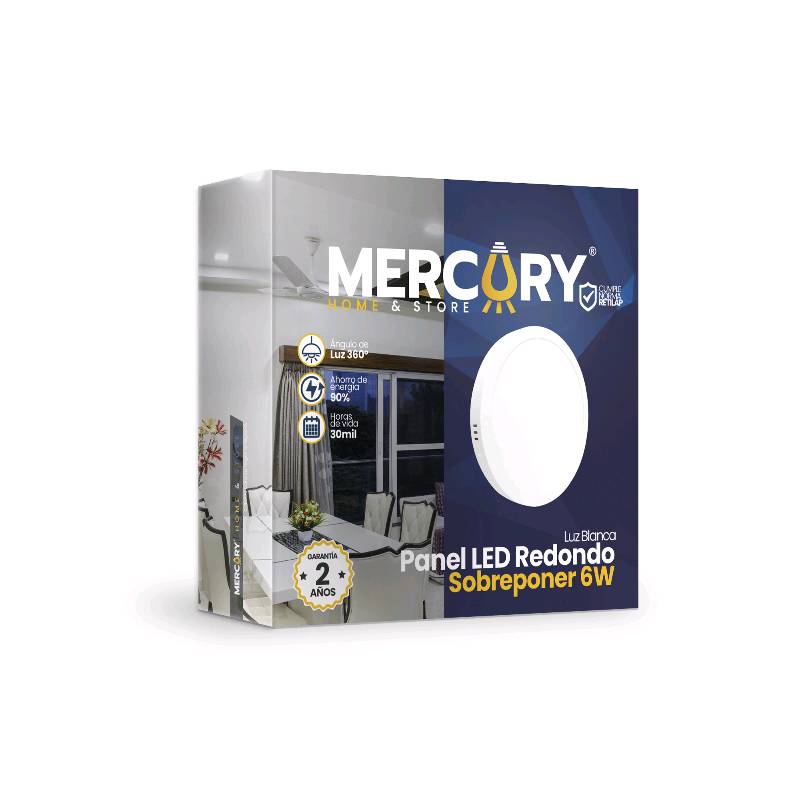Panel LED Mercury 6W SOBREPONER REDONDO en Medellin