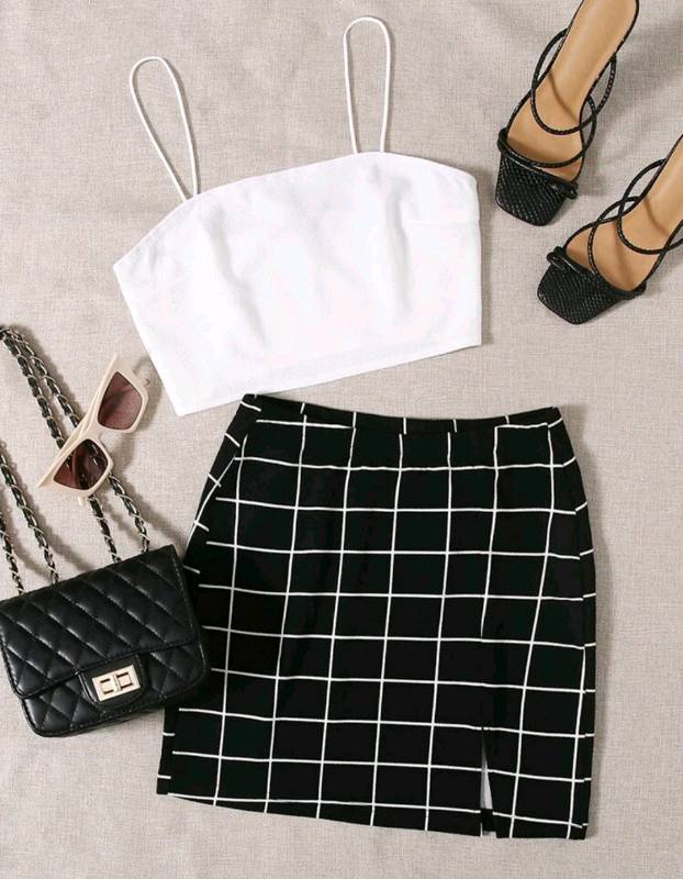 Conjunto top con falda SHEIN
