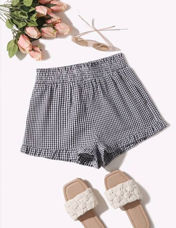Short cuadros blanco y negro shop