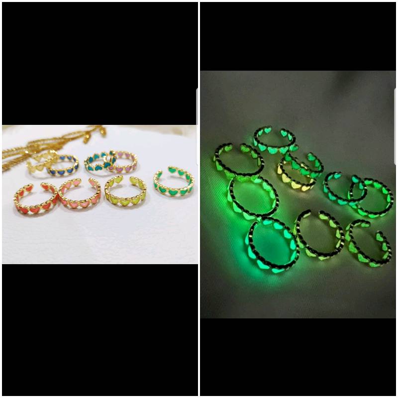 Anillos que alumbran en la oscuridad best sale