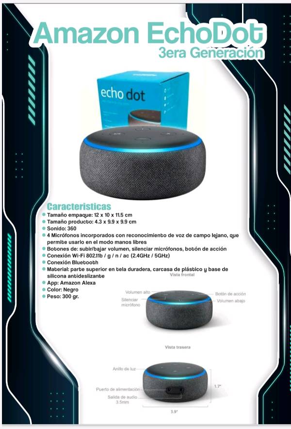 Botones de 2025 alexa echo dot
