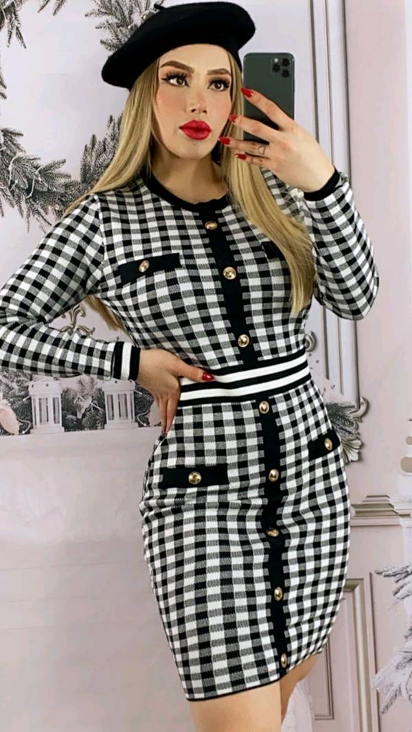 Vestidos de cuadros juveniles sales