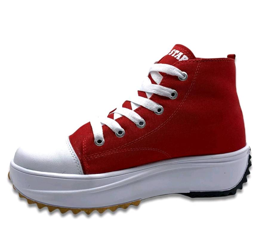 Converse rojas deals corte alto