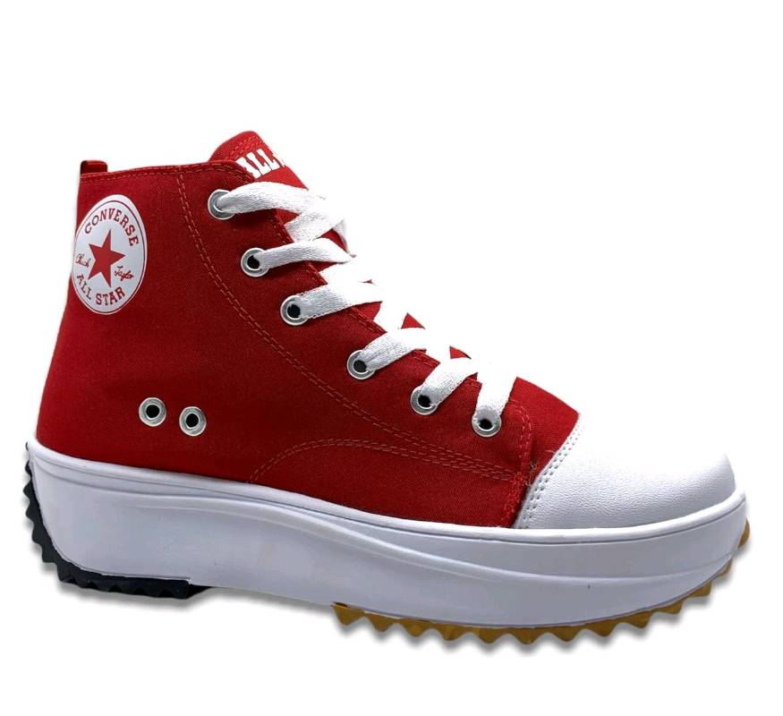 Converse rojas sale corte alto