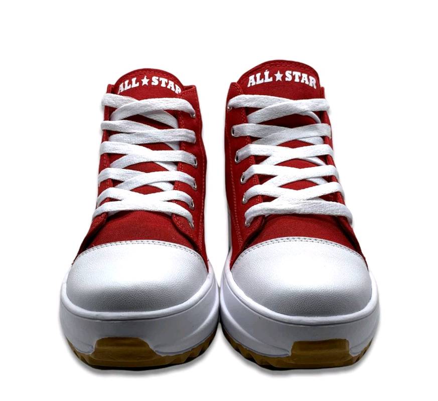 Converse rojas sale corte alto