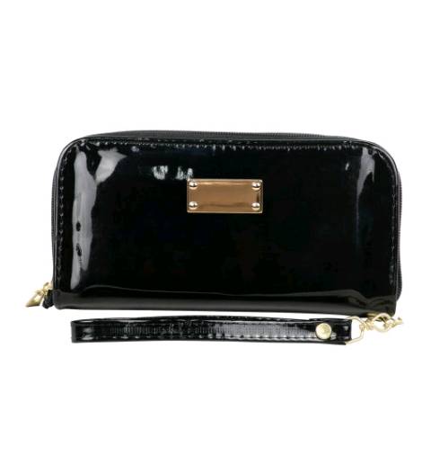 Cartera charol negra deals