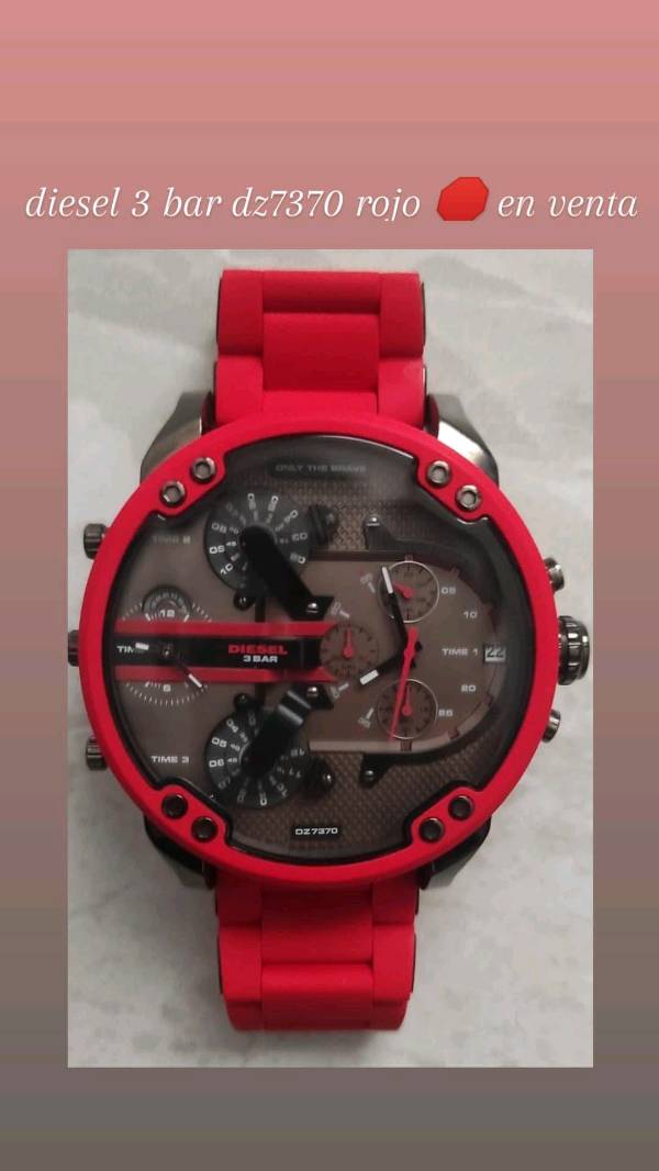 Reloj diesel sales 3 bar rojo