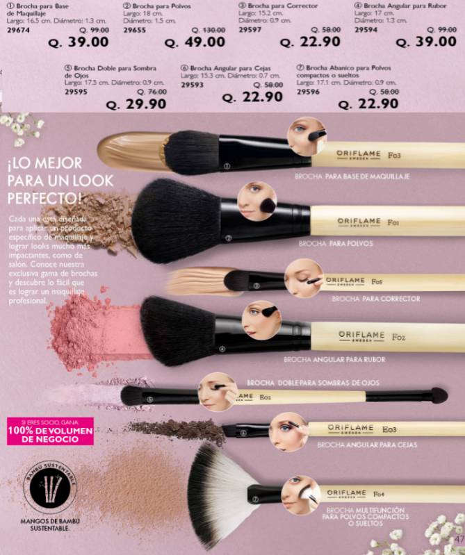Brochas oriflame sales