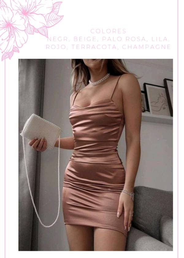 Vestido satin 2025 rosa
