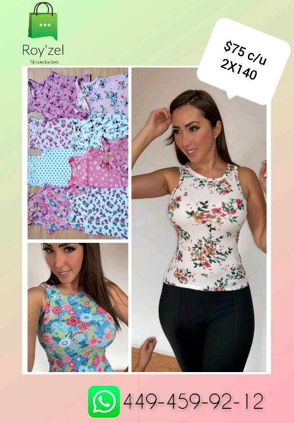 Blusas floreadas de licra