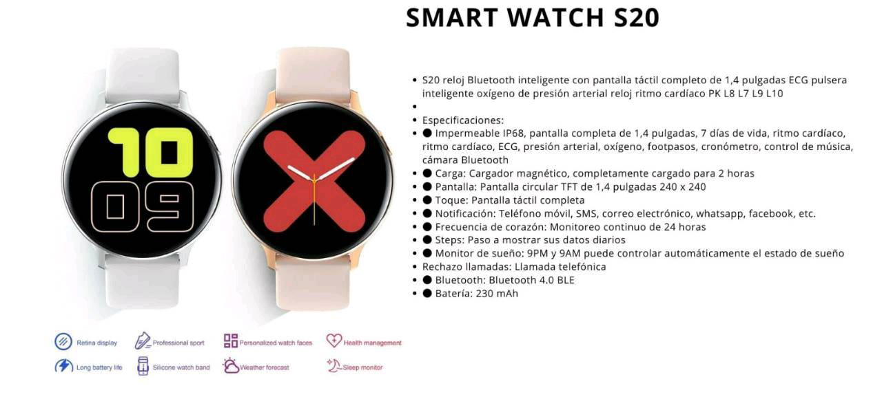 Smartwatch s20 store precio