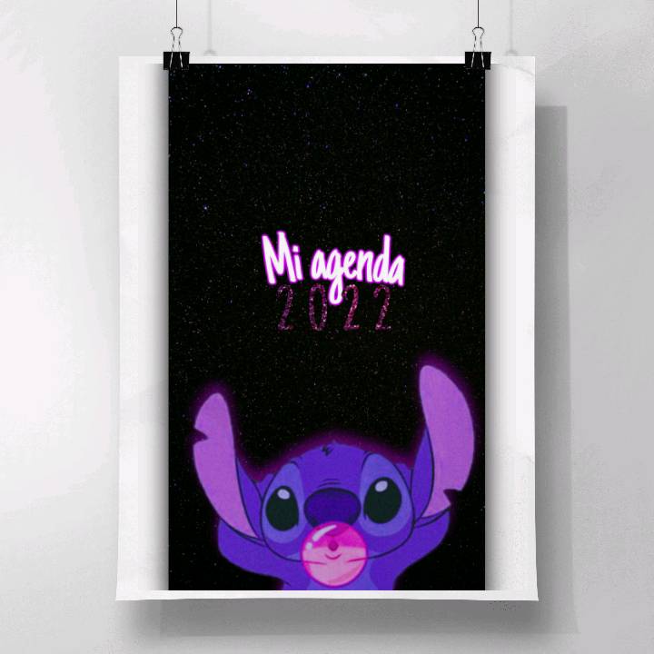 Portada digital imprimible para agenda Stich 2022 en Mendoza