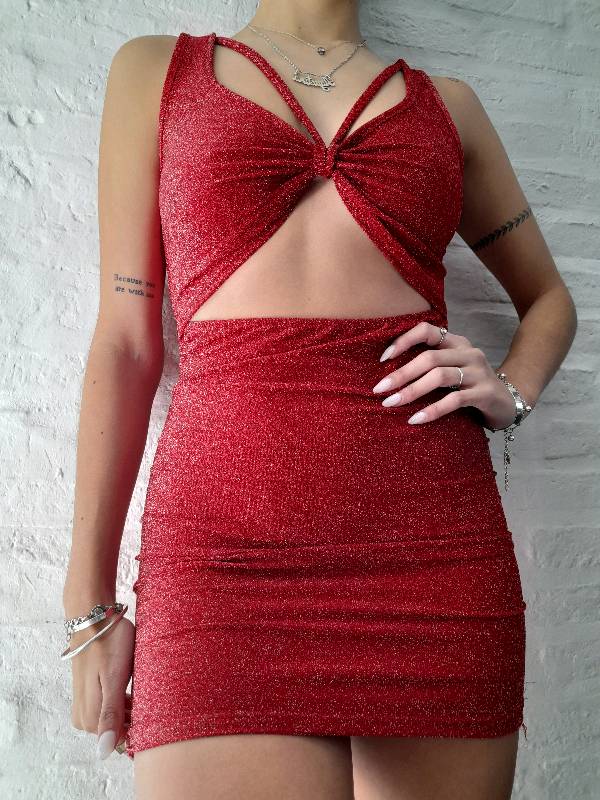 Vestido lurex rojo 2025