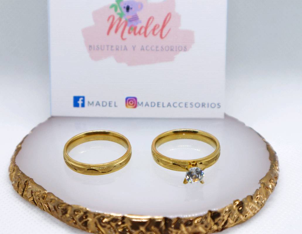 Anillos de pareja de acero inoxidable 2 piezas en Veracruz