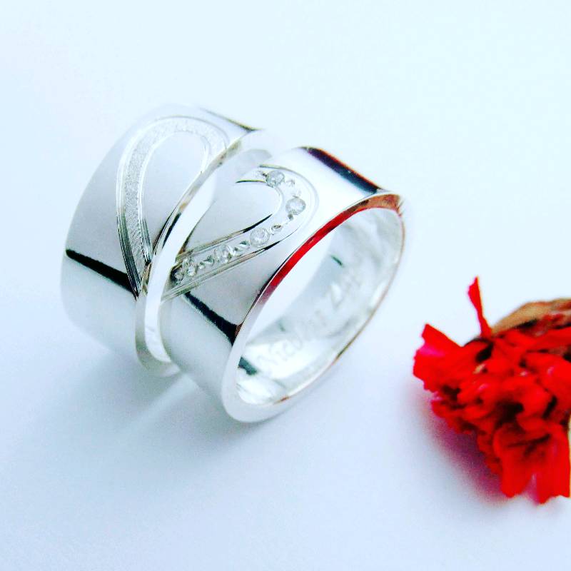 Par de Argollas de matrimonio plata 925 en Ch a
