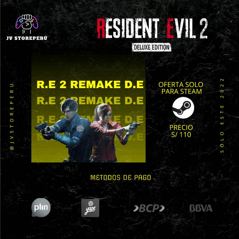 Resident Evil 2 Remake Edición Deluxe - Código Steam en Cajamarca