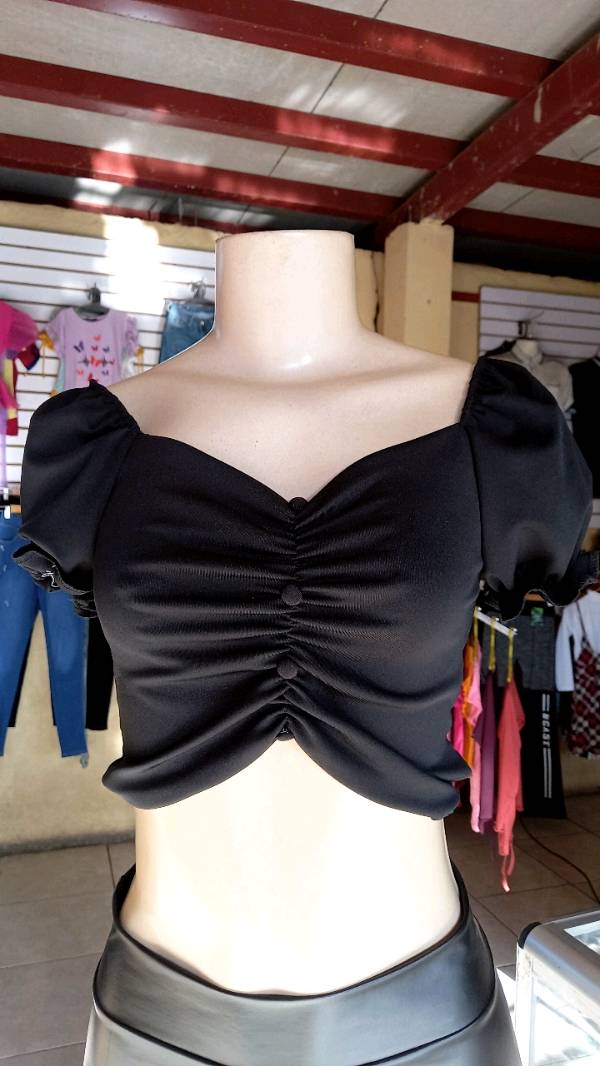 Blusas ombligueras negras deals