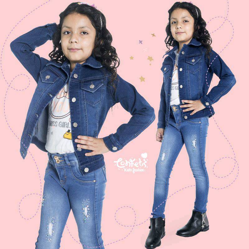 Chamarra de mezclilla de niña top