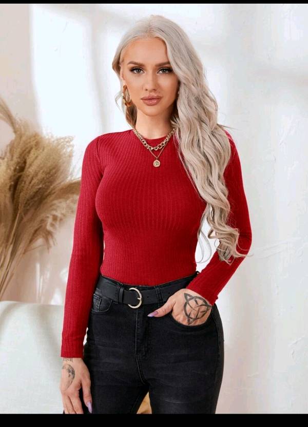 Blusa roja de shein outlet