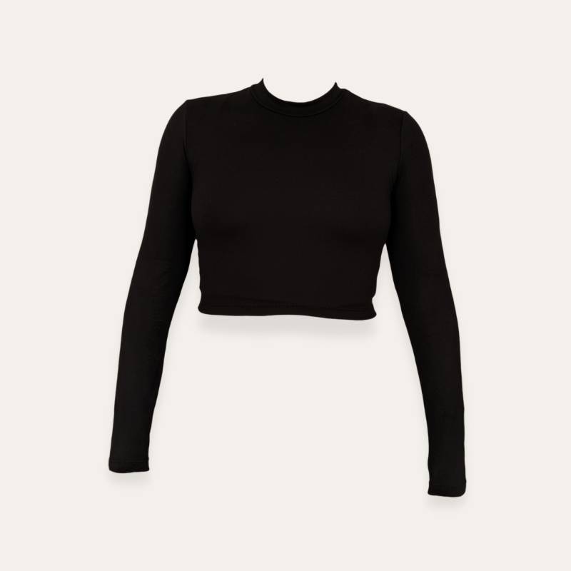 Crop top manga larga best sale negro